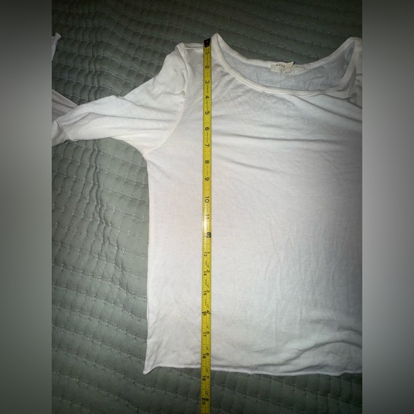 Wasabi & Mint Cream Flowy sleeve crop Blouse. Size Small.  EUC - Picture 8 of 9
